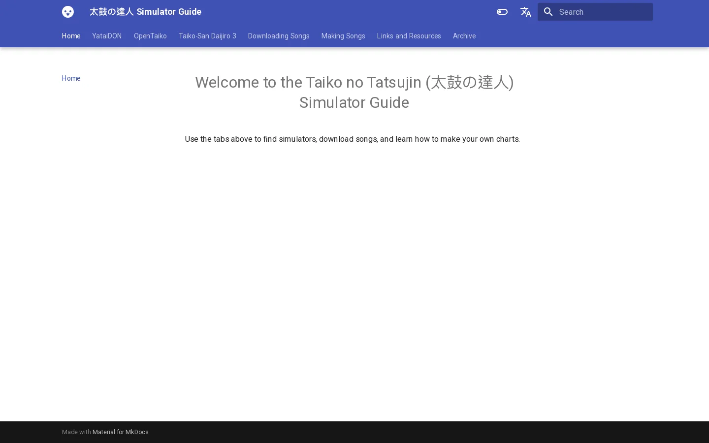 太鼓の達人 Simulator Guide Homepage screenshot