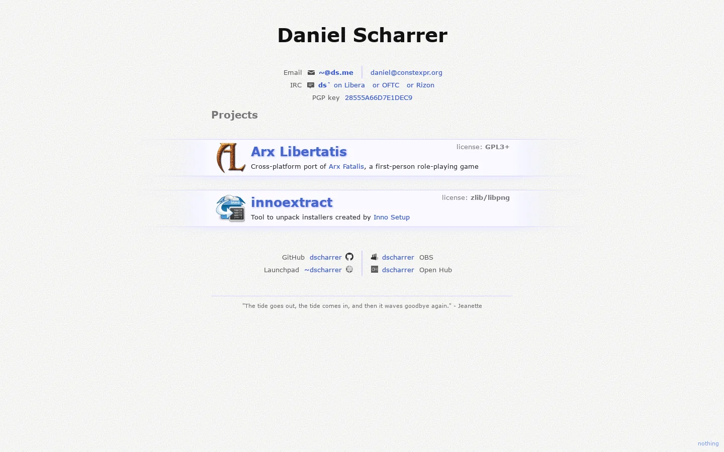 Daniel Scharrer's Abode in Cyberspace 🏠 Homepage screenshot