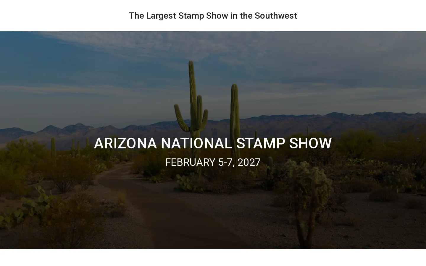 Arizona National Stamp Show Homepage screenshot