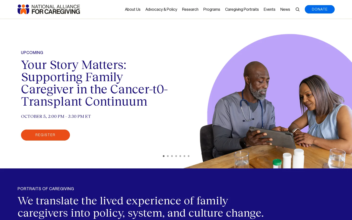 National Alliance for Caregiving | Family Caregiver Support Homepage screenshot