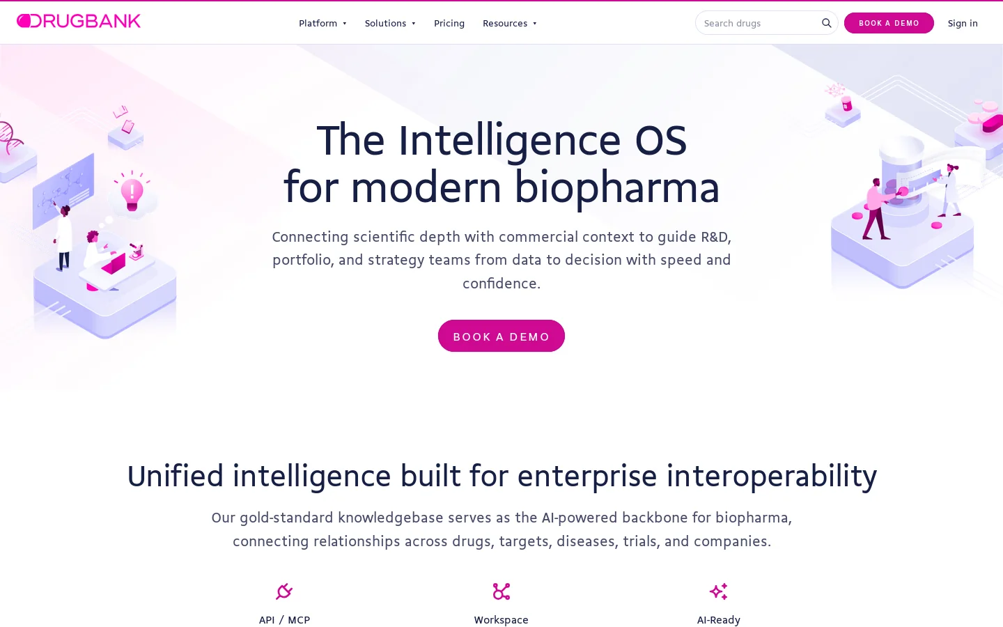 DrugBank | Biopharma Intelligence Homepage screenshot