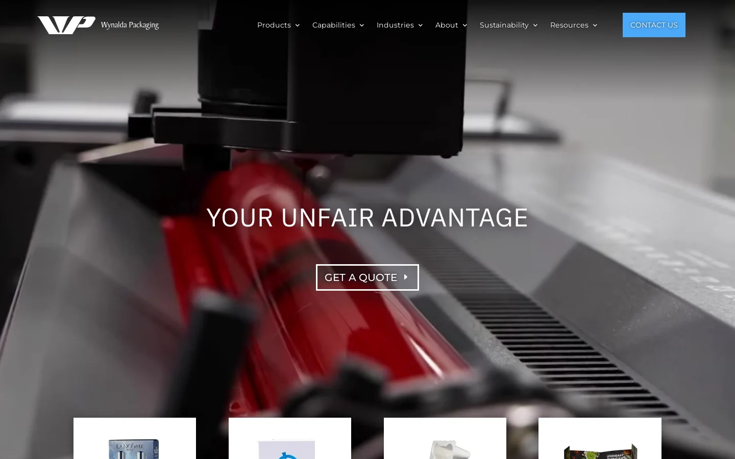 Wynalda Packaging Homepage screenshot