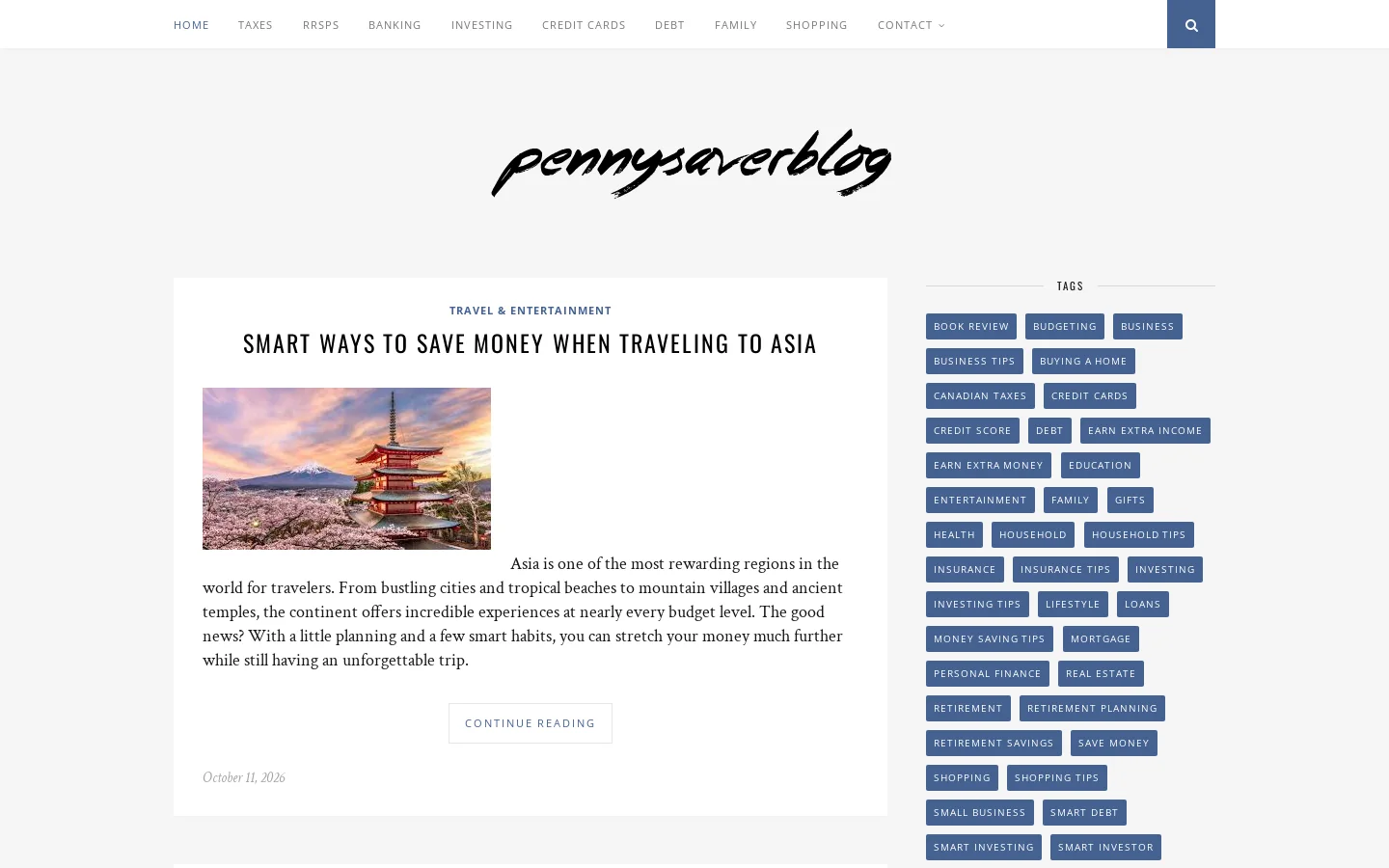 Pennysaverblog Homepage screenshot