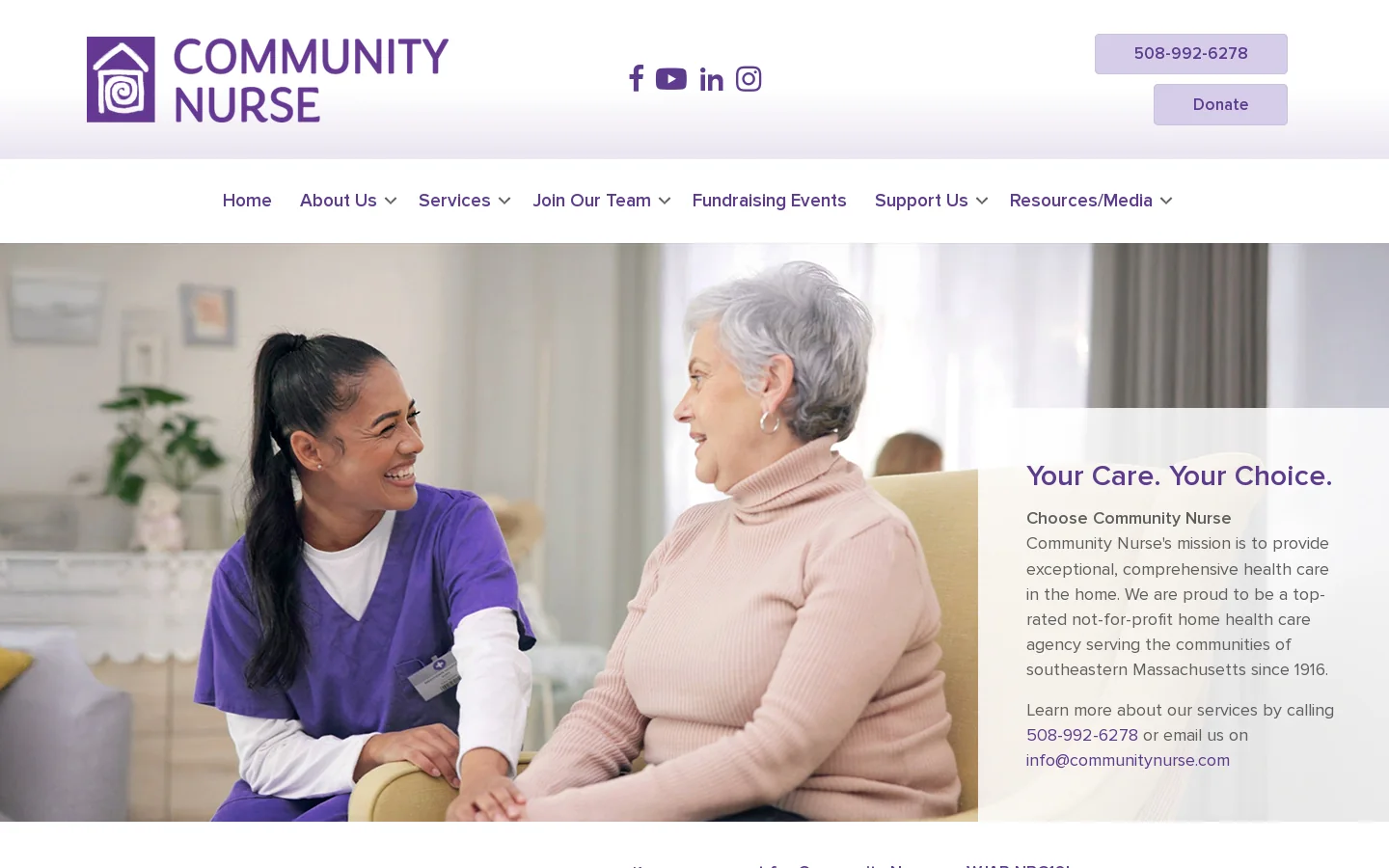 Community Nurse Homepage screenshot
