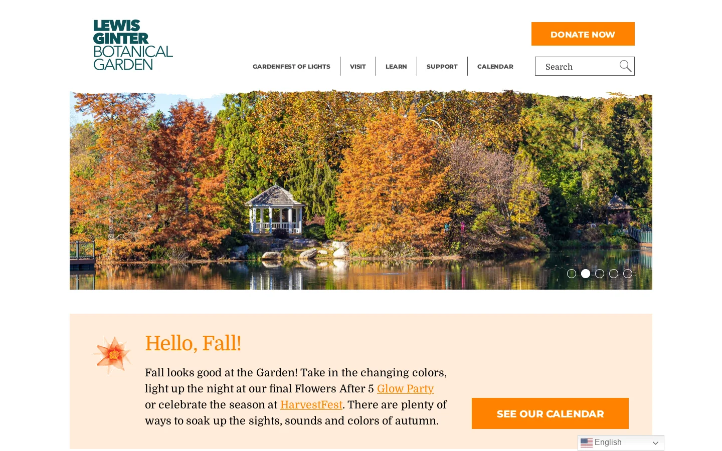 Lewis Ginter Botanical Garden Homepage screenshot
