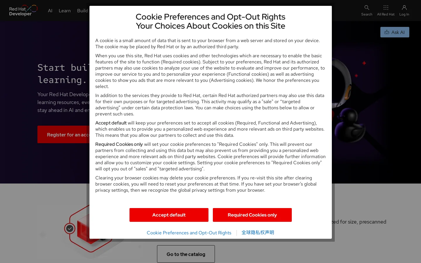Red Hat Developers | Red Hat Developer Homepage screenshot