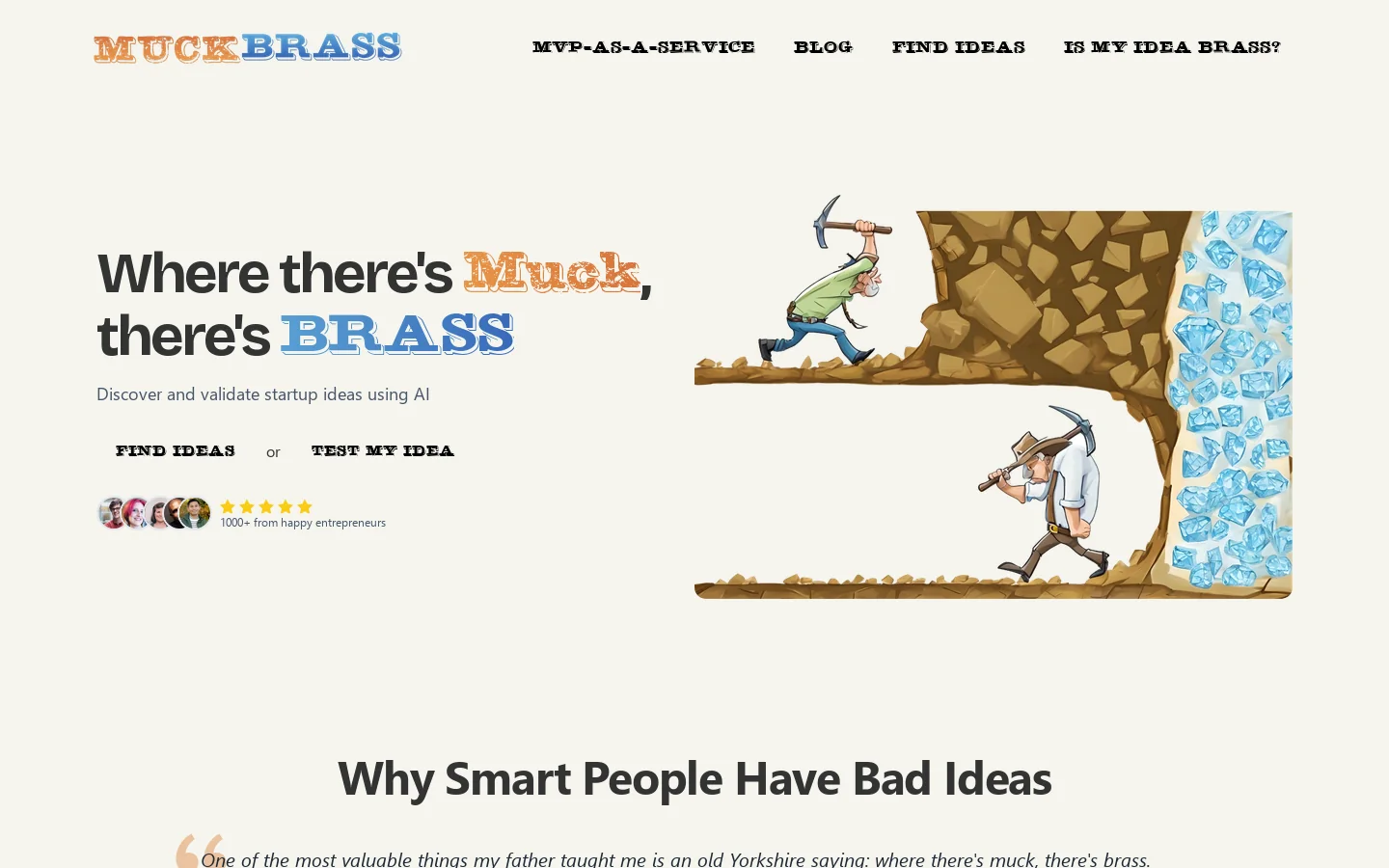 MuckBrass.com Homepage screenshot
