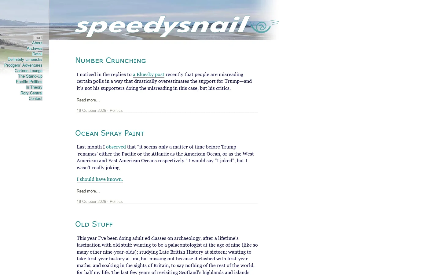 Speedysnail Homepage screenshot
