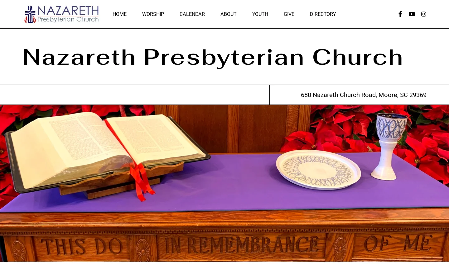 Nazareth Presbyterian Church Homepage screenshot