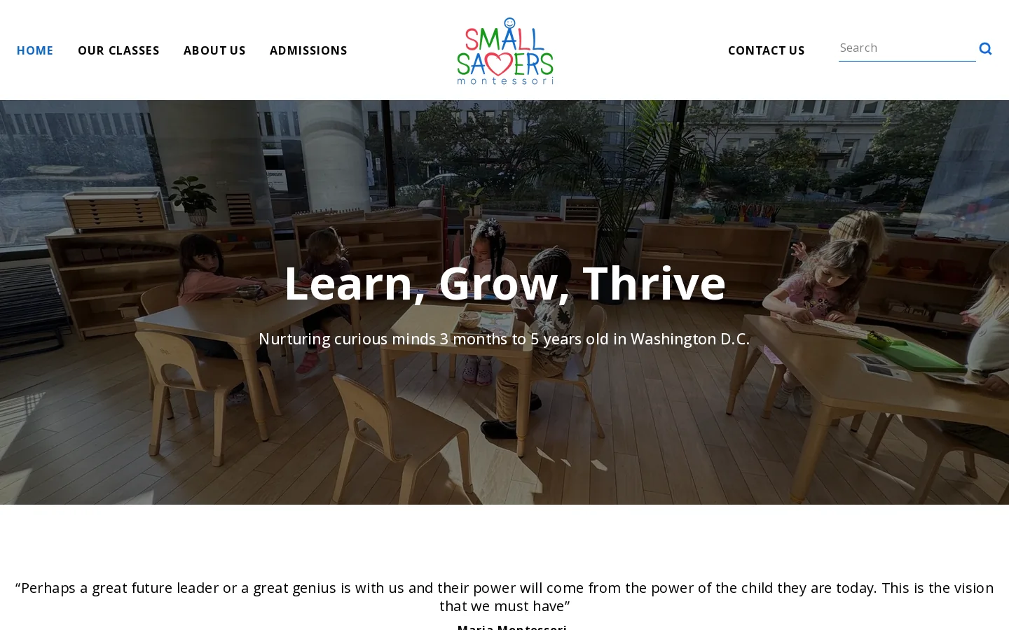 Small Savers Montessori Homepage screenshot