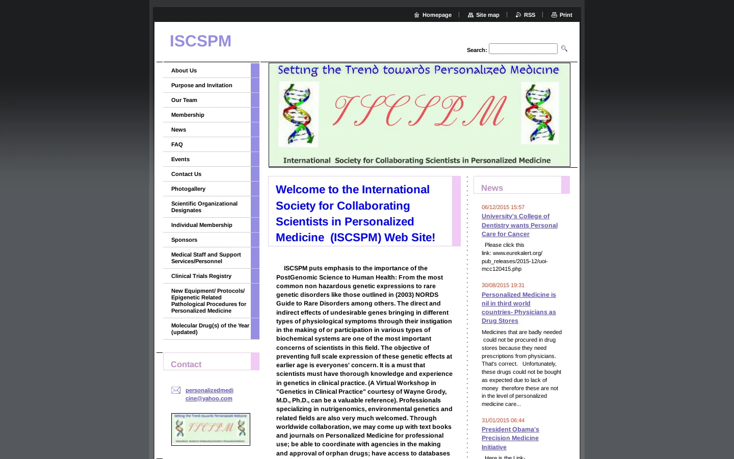 ISCSPM Homepage screenshot