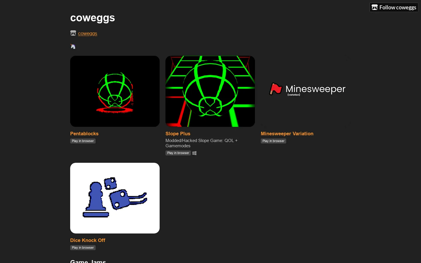 coweggs Homepage screenshot