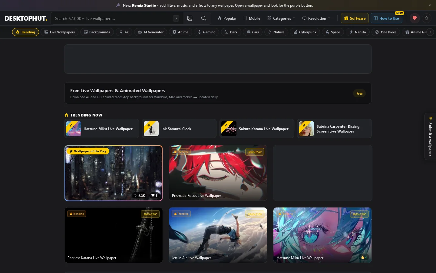 DesktopHut Homepage screenshot