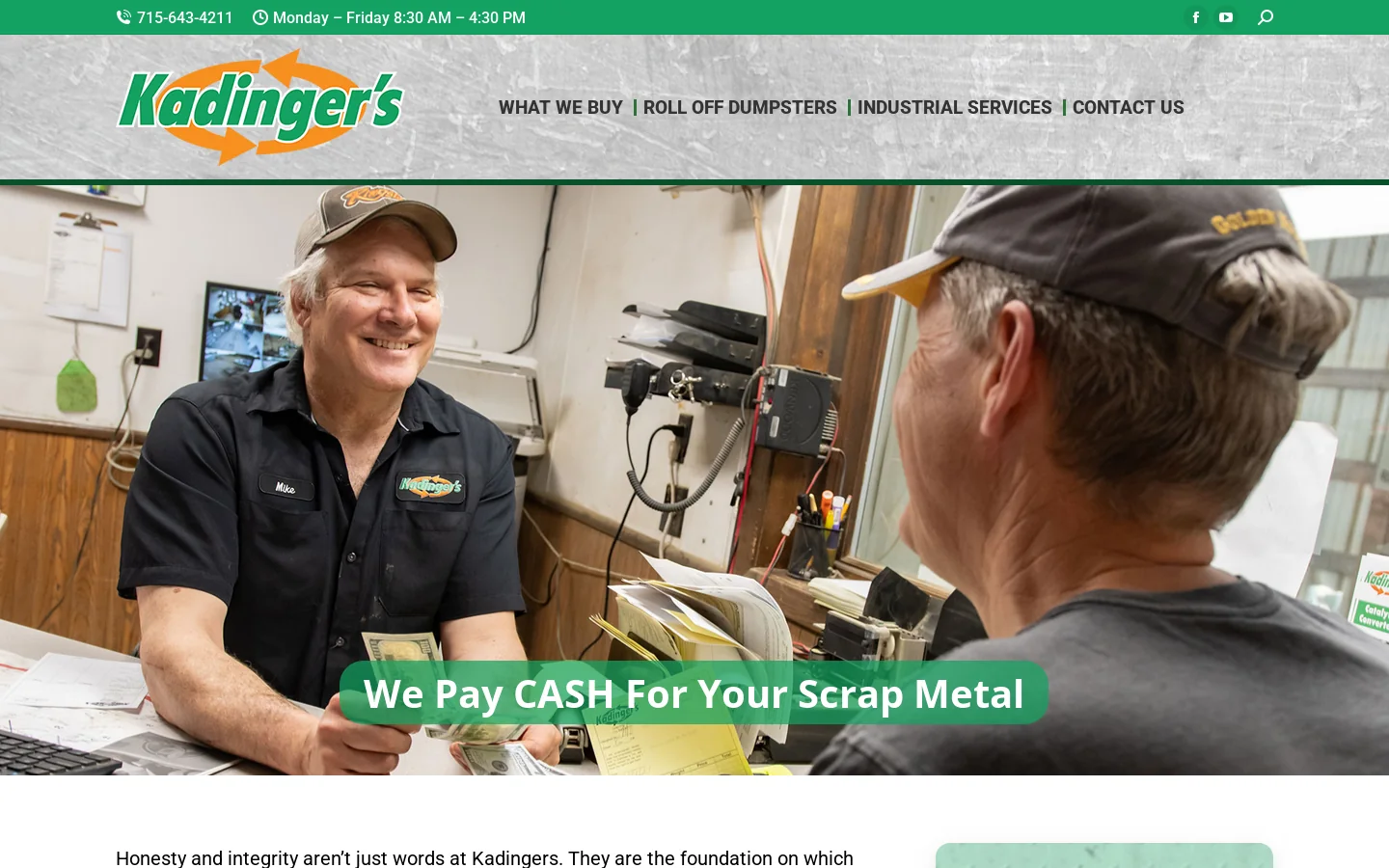 Kadingers Homepage screenshot