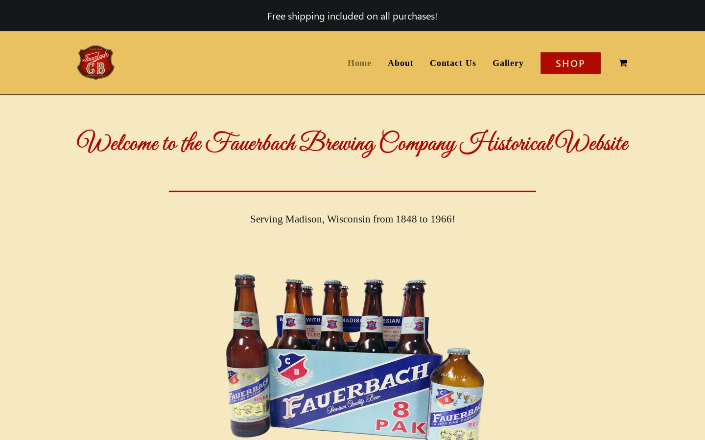 Fauerbach Brewing Historical Site Homepage screenshot