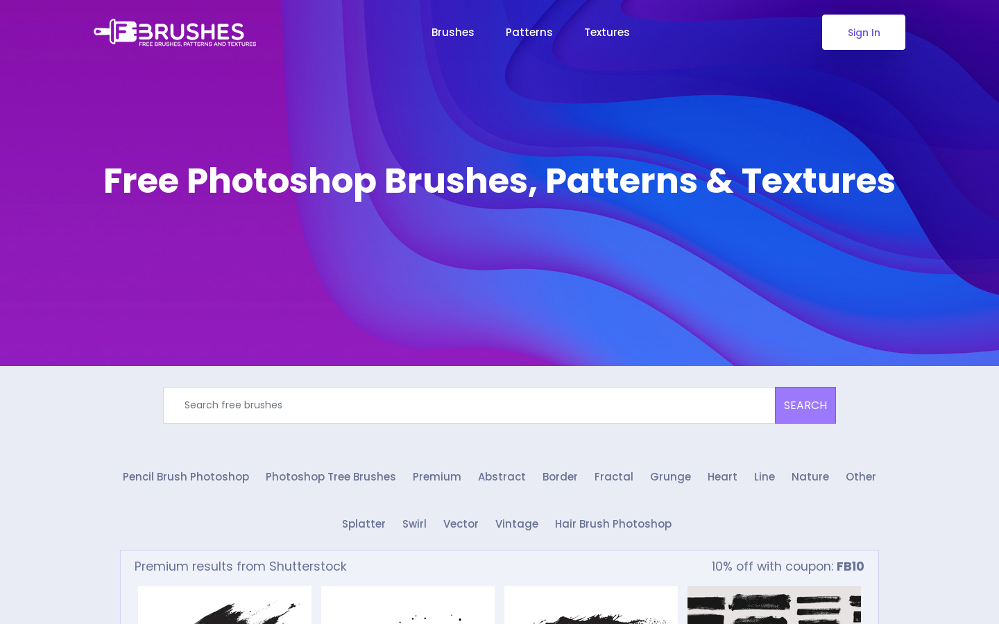 Fbrushes Homepage screenshot