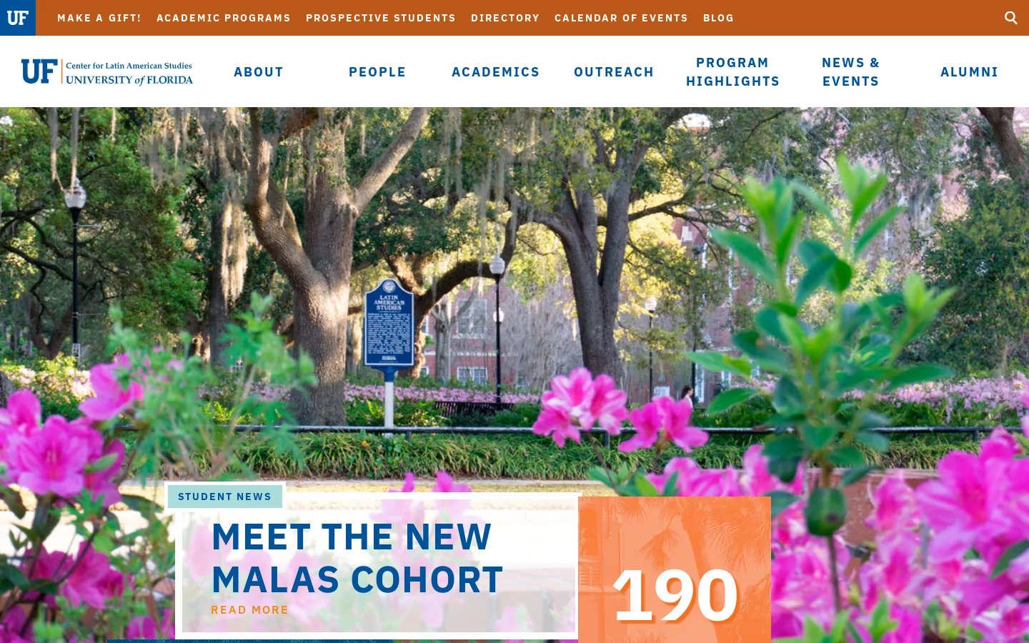 UF Center for Latin American Studies Homepage screenshot