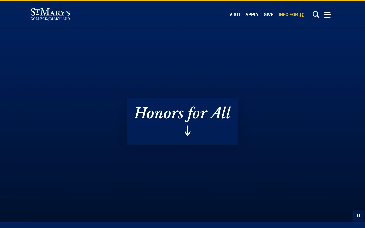 St. Mary's College of Maryland – The National Public Honors College Homepage screenshot