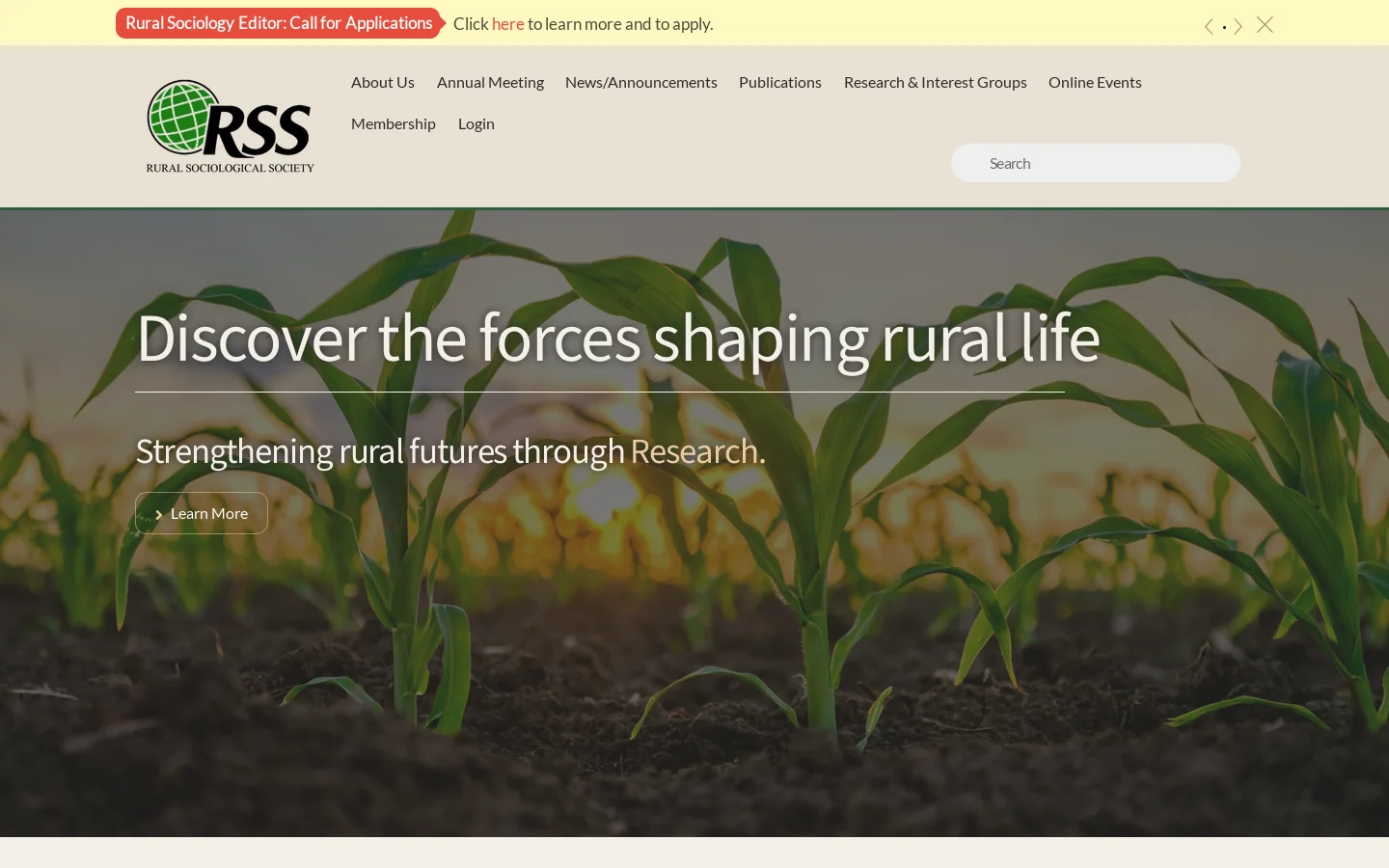 Rural Sociological Society Homepage screenshot