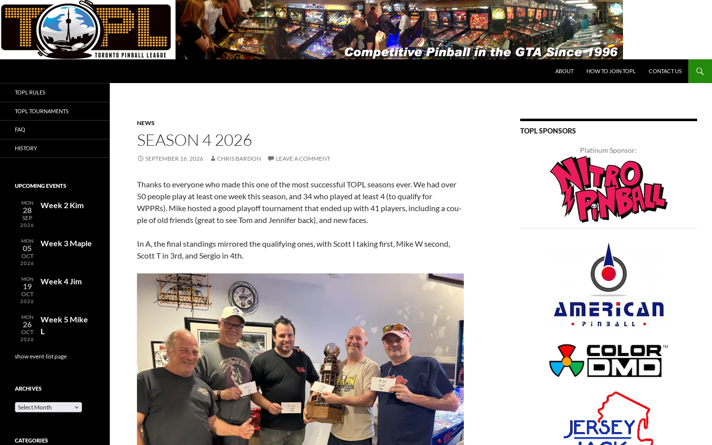 ToPL Homepage screenshot