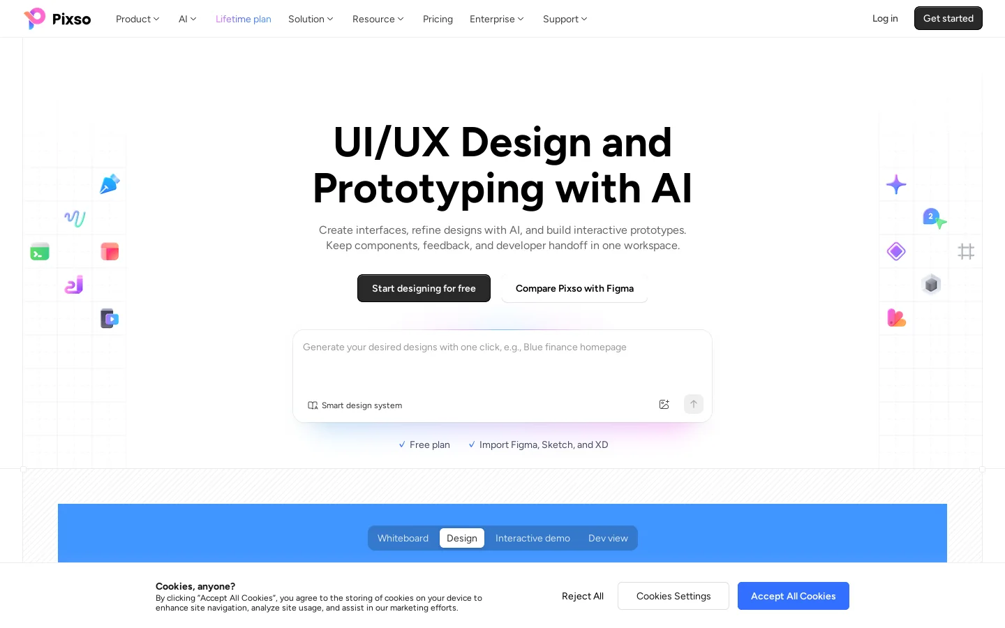 Pixso Homepage screenshot