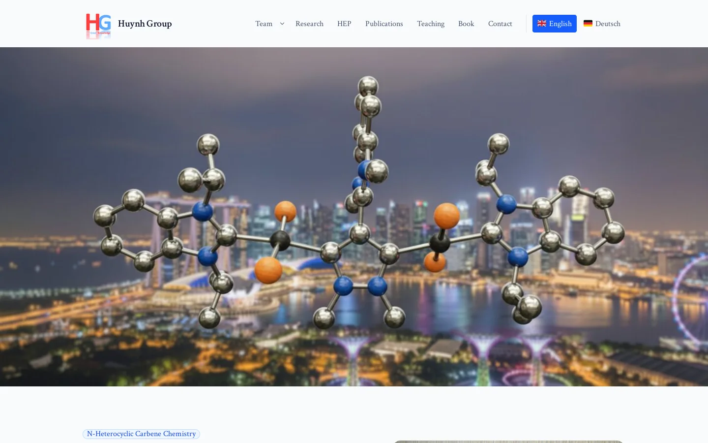 The Huynh Group | NHC Chemistry at NUS Homepage screenshot