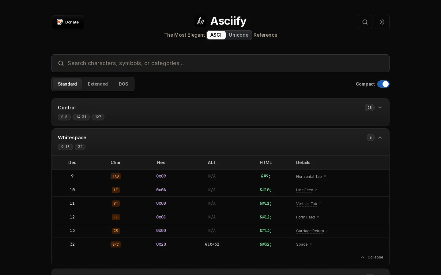 Asciify Homepage screenshot