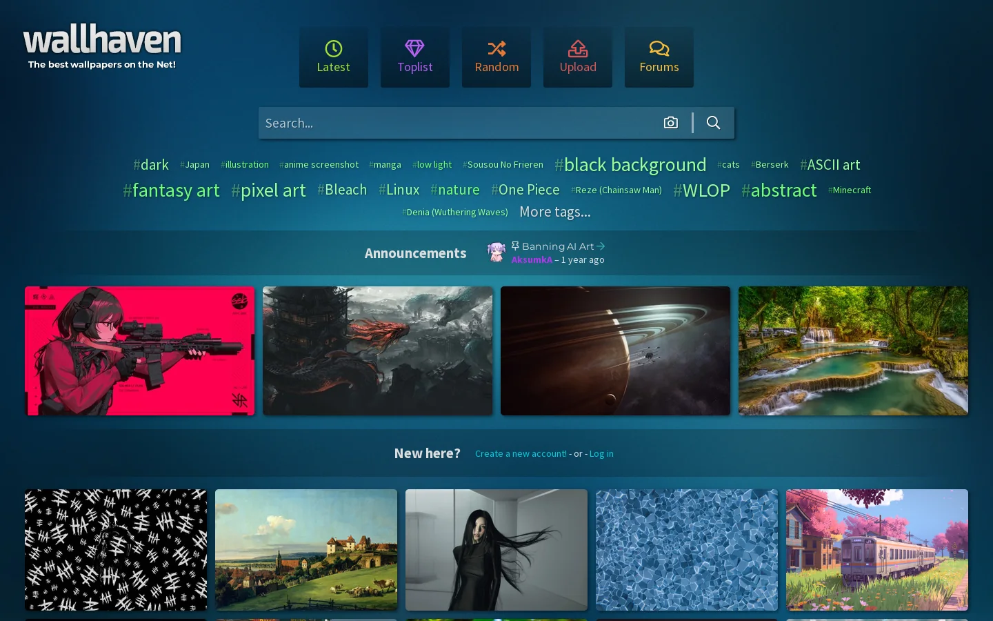 wallhaven.cc Homepage screenshot