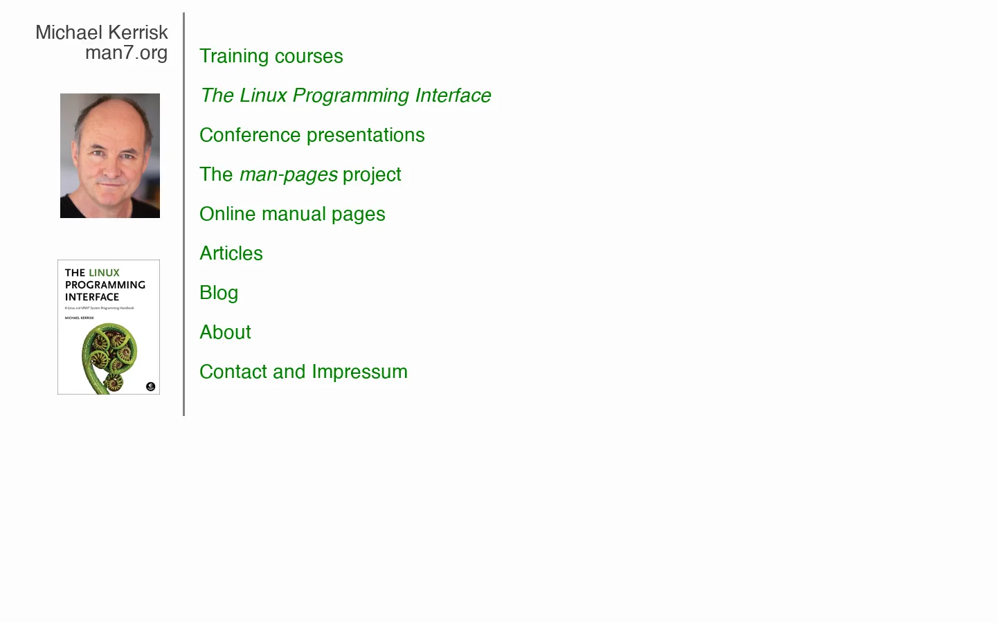 man7.org Homepage screenshot