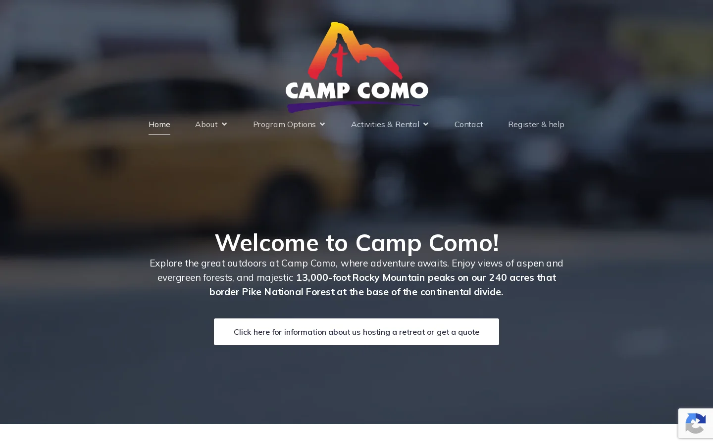 Camp Como Homepage screenshot