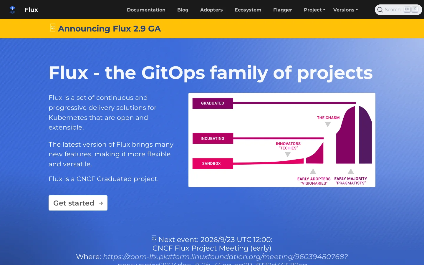 Flux Homepage screenshot
