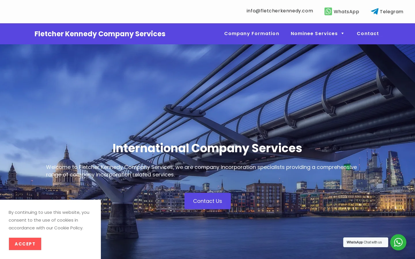 Fletcher Kennedy Company Services Homepage screenshot
