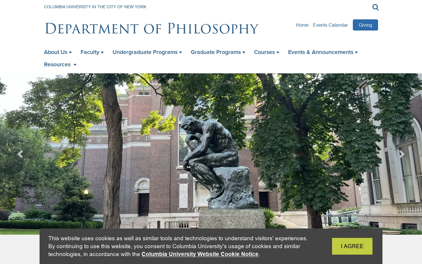 Department of Philosophy Homepage screenshot