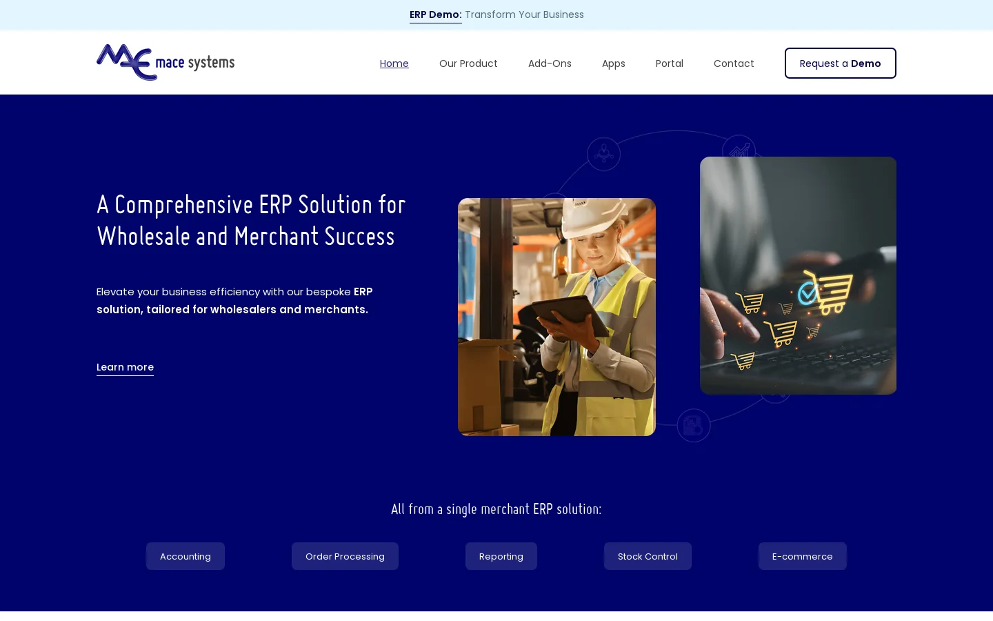 MACE Systems Homepage screenshot