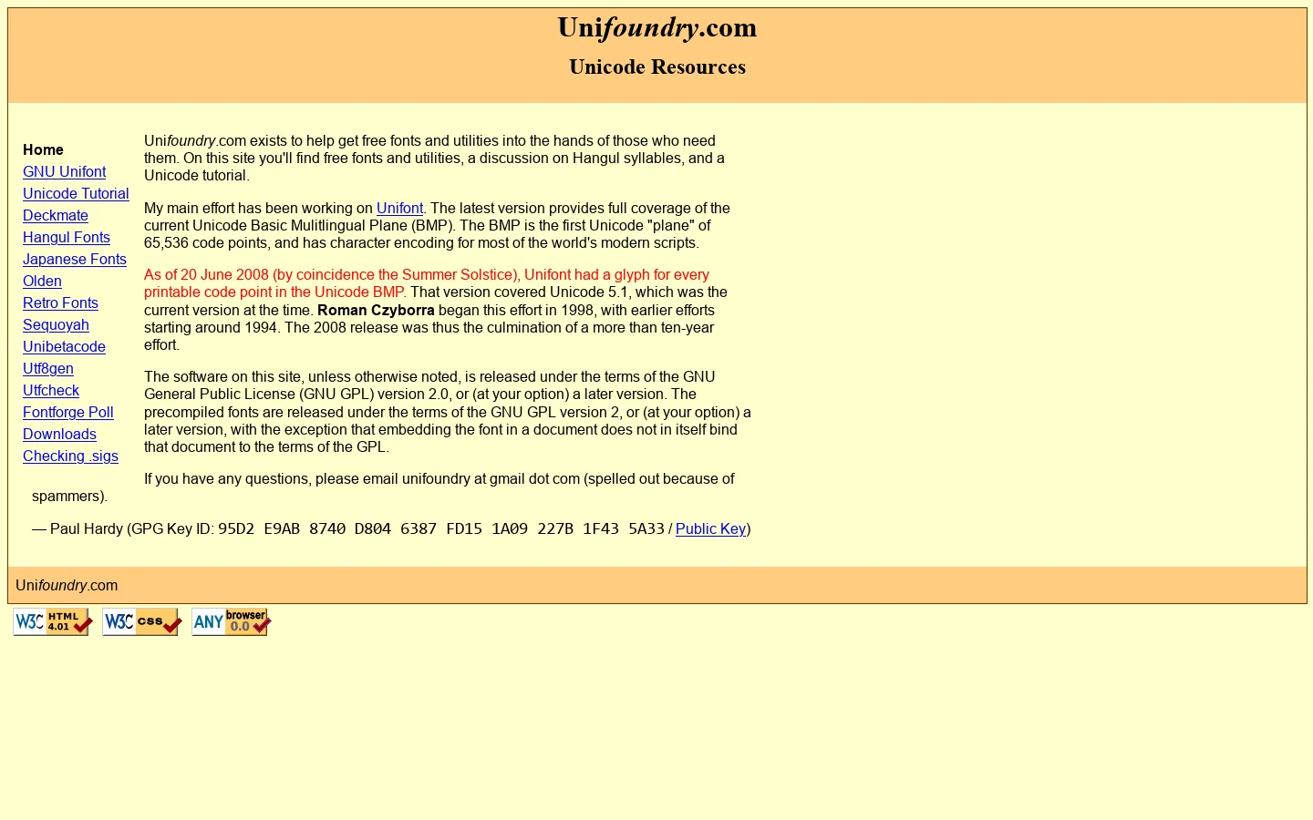 Unifoundry Homepage screenshot