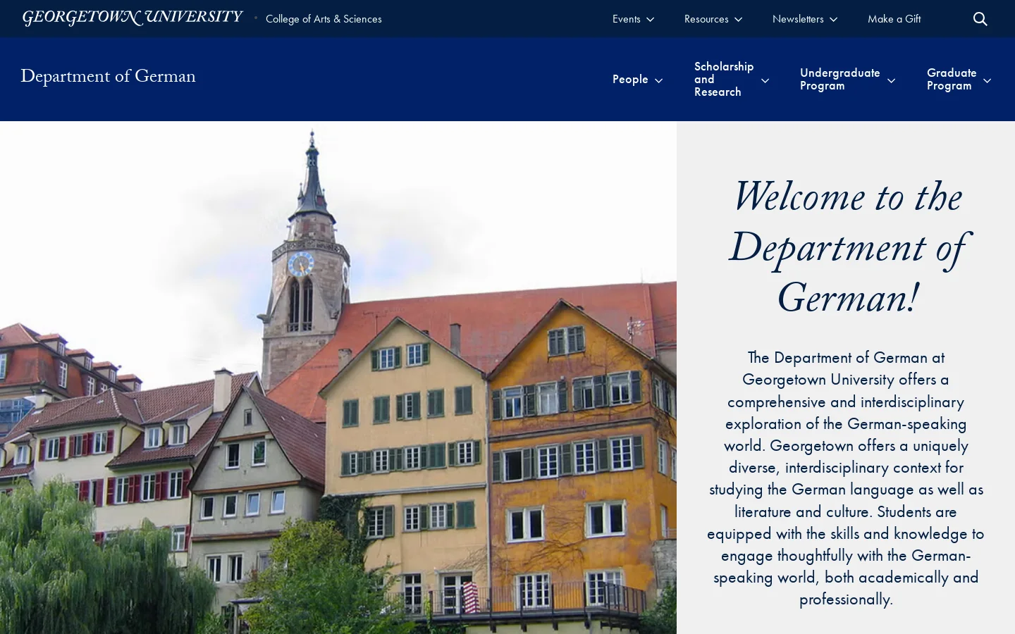 Department of German | Georgetown University Homepage screenshot