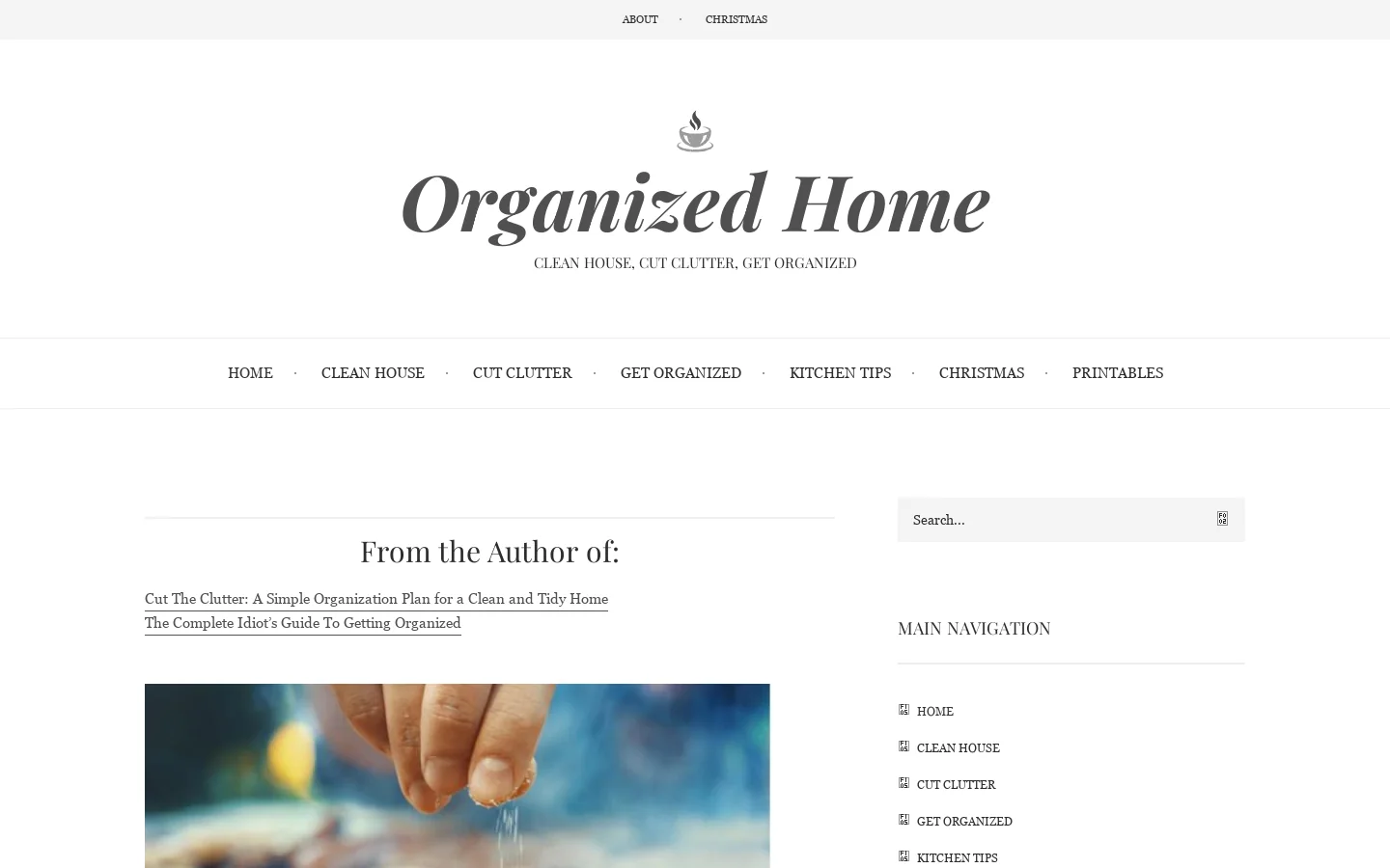 Organized Home Homepage screenshot