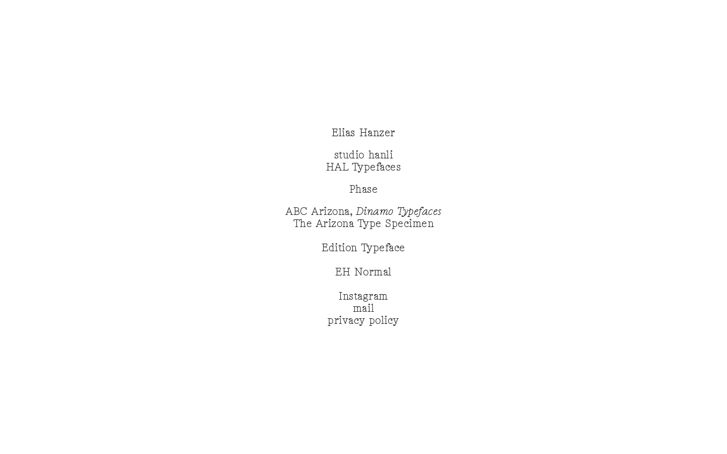 Elias Hanzer Homepage screenshot