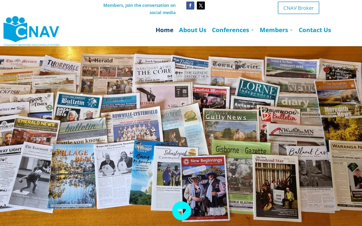 Community Newspaper Association of Victoria (CNAV) Homepage screenshot