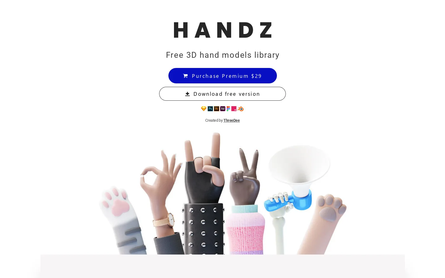 HANDZ Homepage screenshot