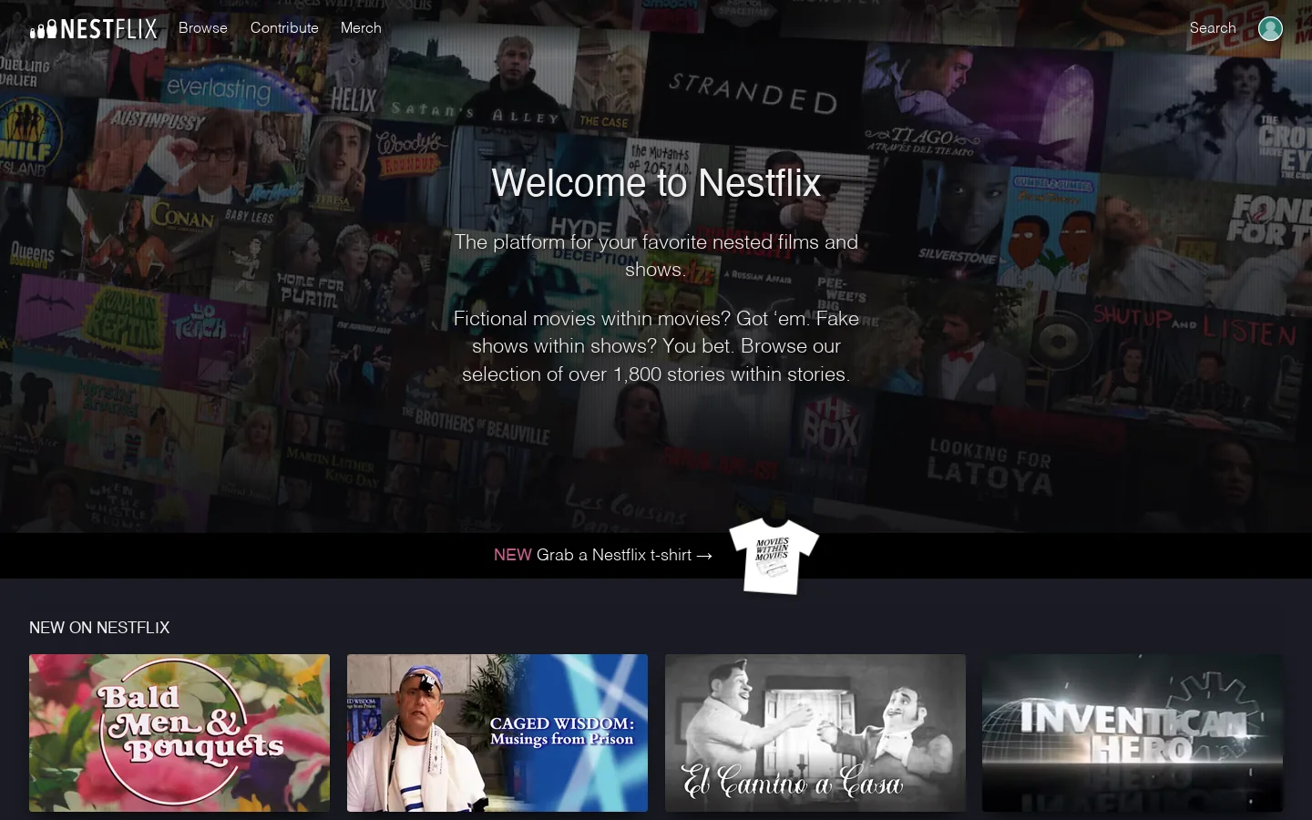Nestflix Homepage screenshot