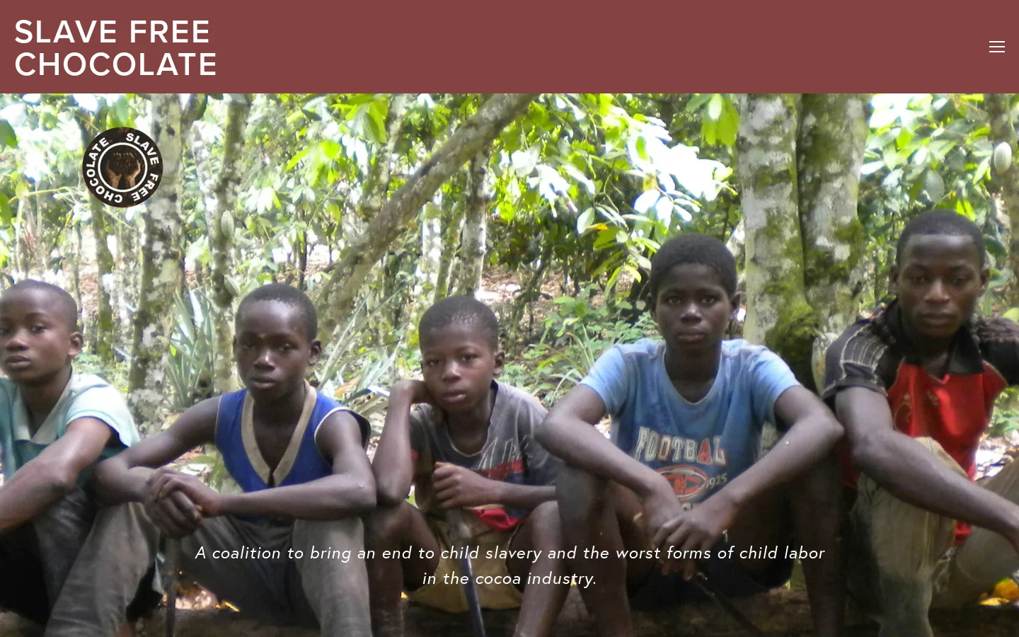 Slave Free Chocolate Homepage screenshot