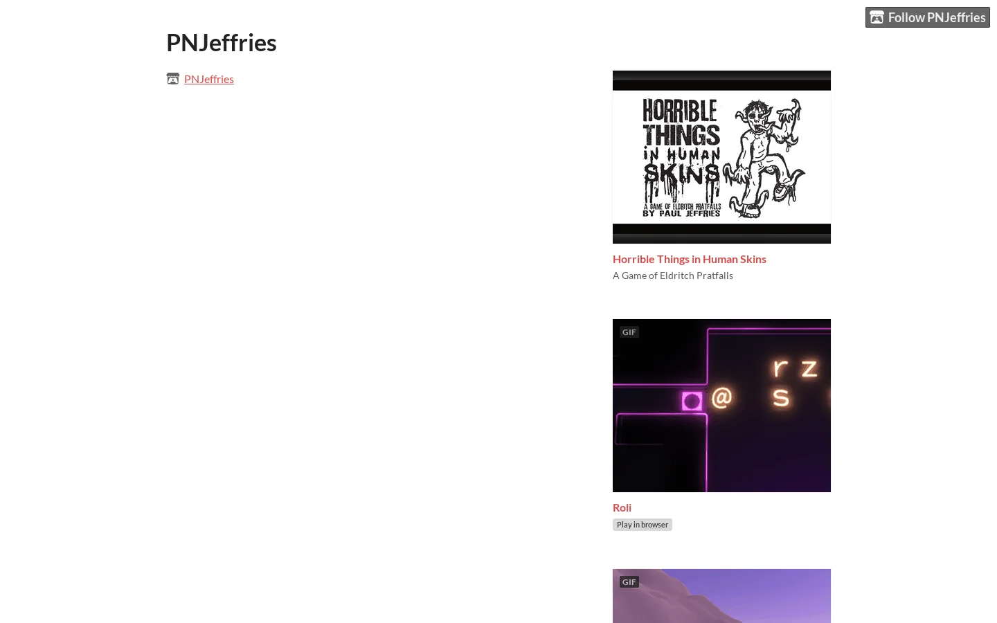 PNJeffries Homepage screenshot