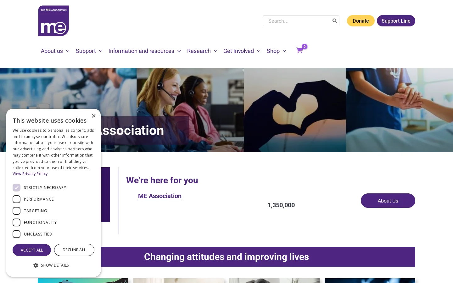 The ME Association - The ME Association Homepage screenshot