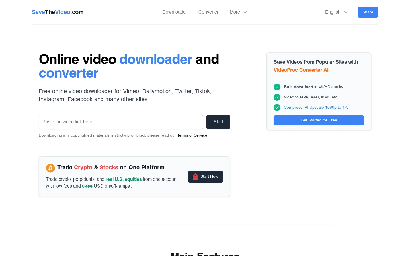 Online Video Downloader and Converter [Updated 2026] Homepage screenshot