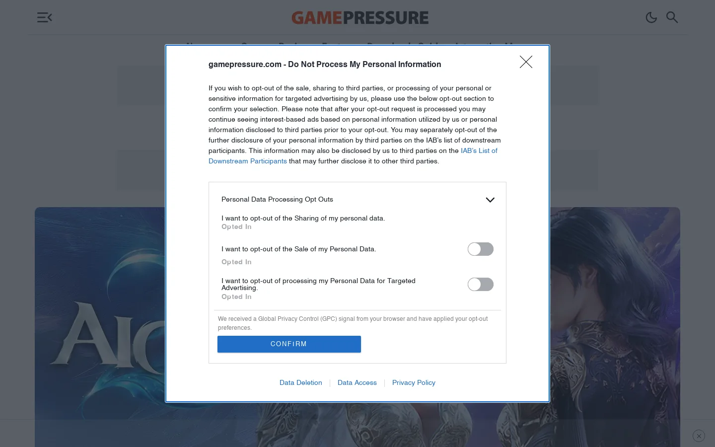 Gamepressure Homepage screenshot