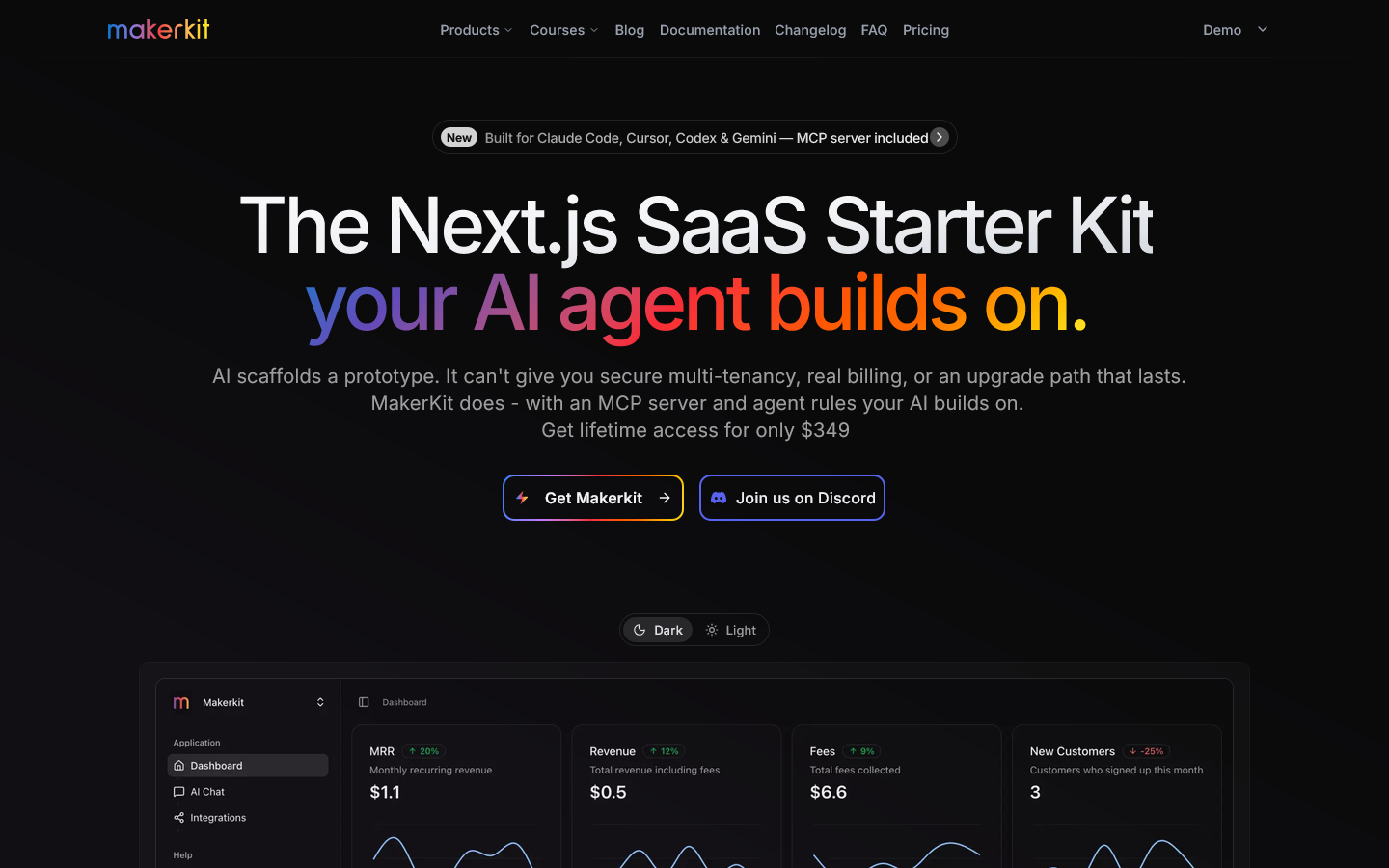 MakerKit Homepage screenshot