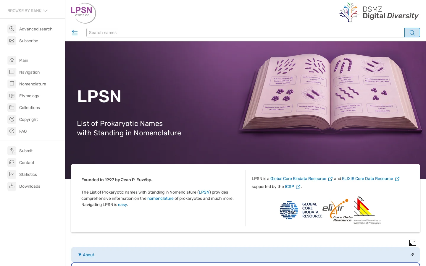 LPSN Homepage screenshot