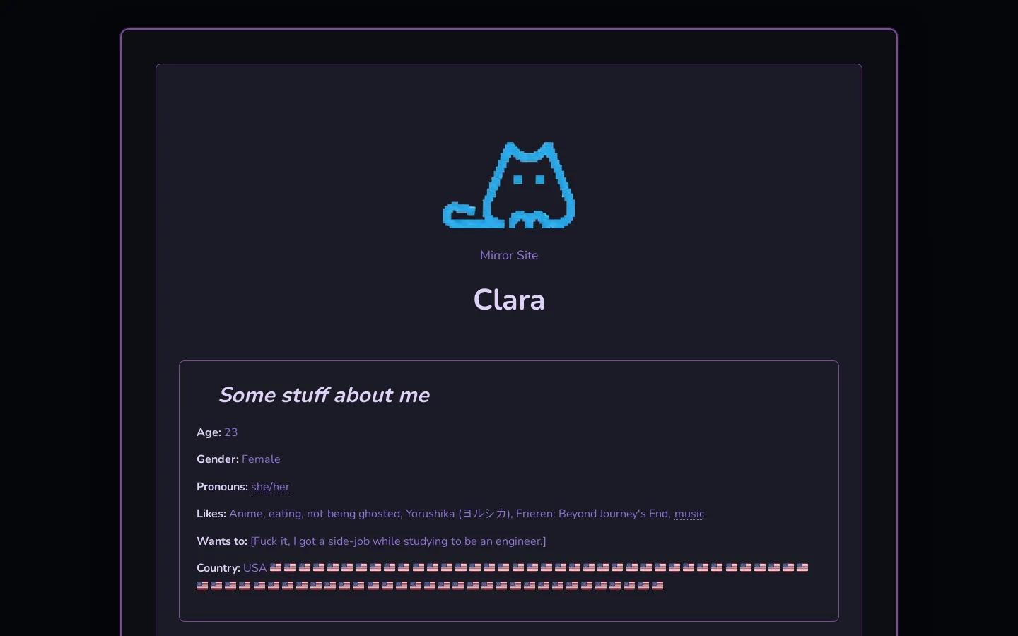 Clara Homepage screenshot