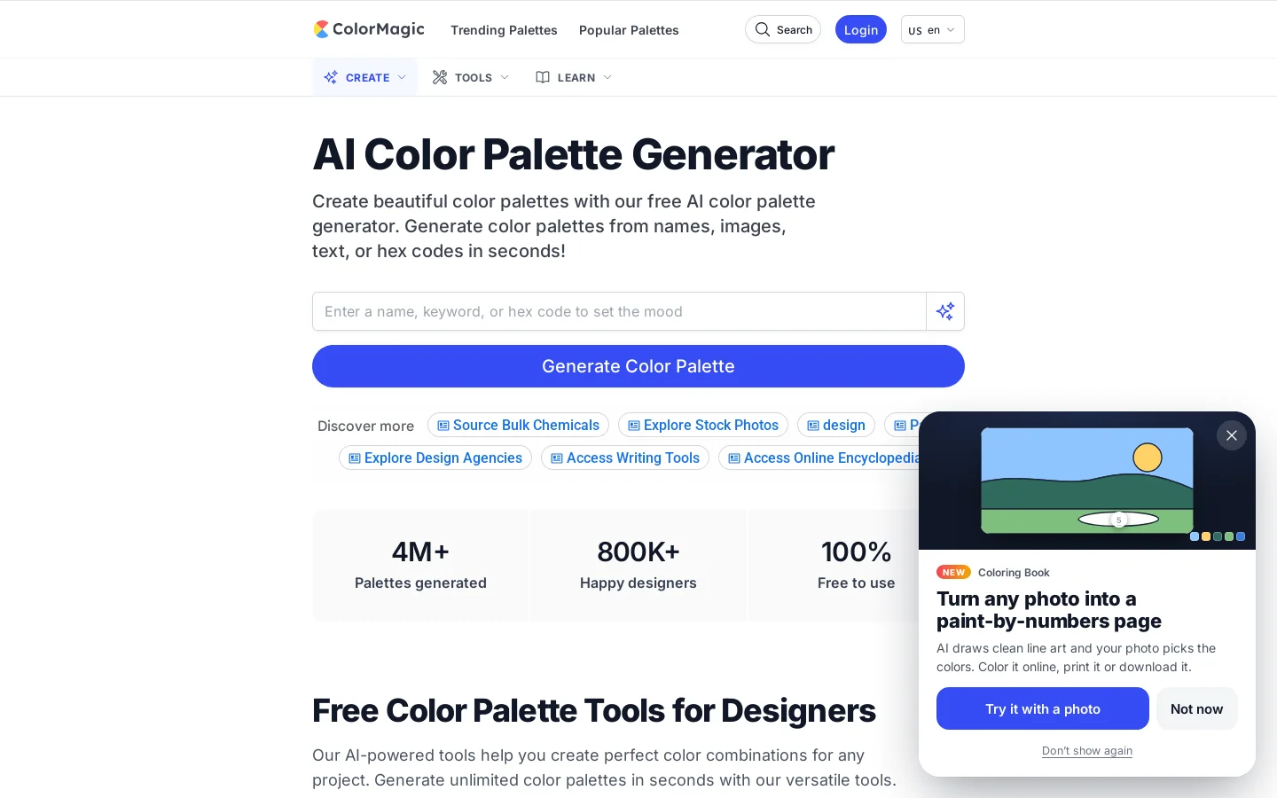 ColorMagic Homepage screenshot